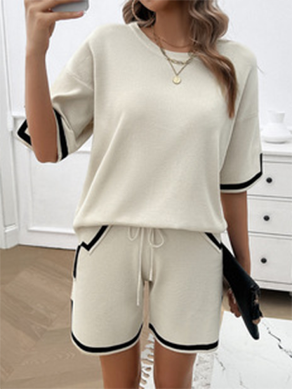 Women’s round neck casual sweater two-piece set