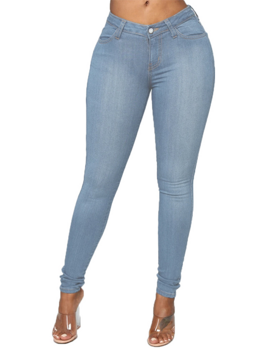 Women’s Skinny Jeans Pencil Pants - Clear blue / S