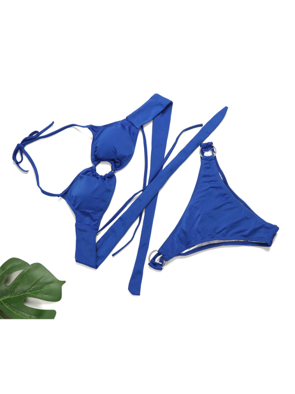 Women’s Solid Color Gathered Bikini