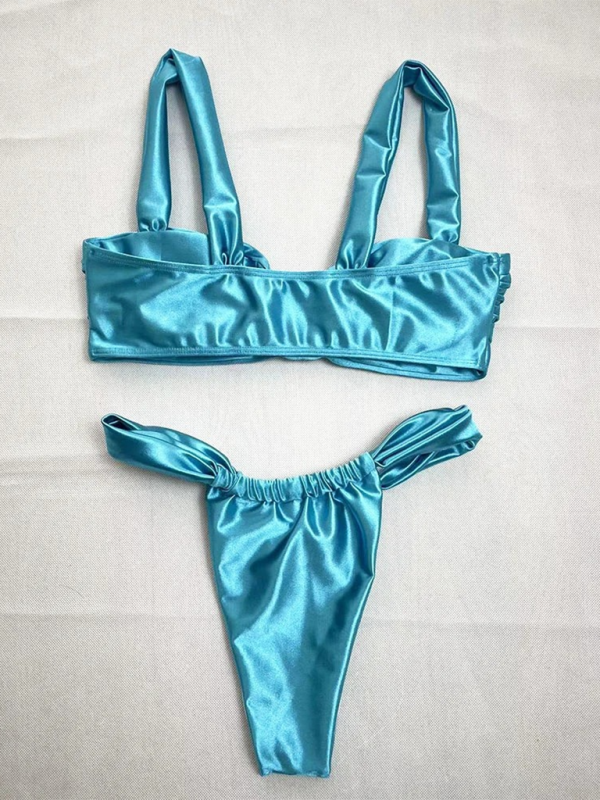 Women’s Solid Color Smooth Bikini Set