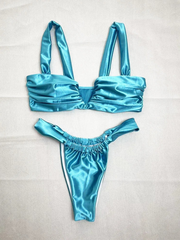 Women’s Solid Color Smooth Bikini Set