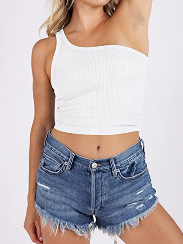 Women’s Spring Off Shoulder Crop Tank Top - White / S