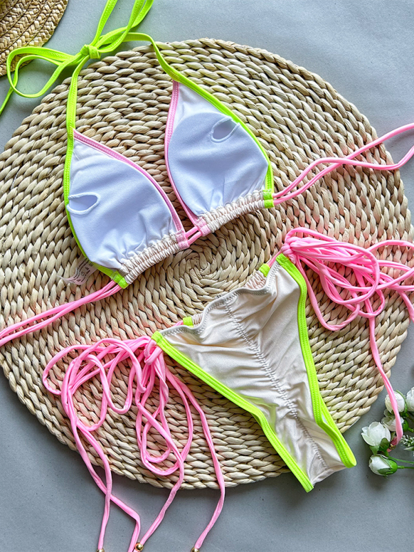 Women’s stitching multi-string bikini