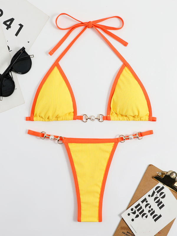 Women’s swimwear solid color bikini