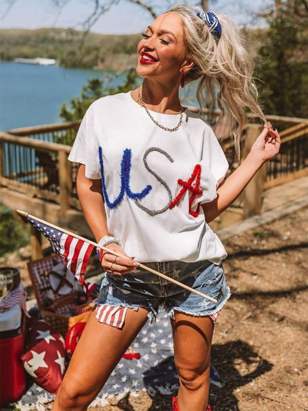 Women’s USA Independence Day White T-Shirt