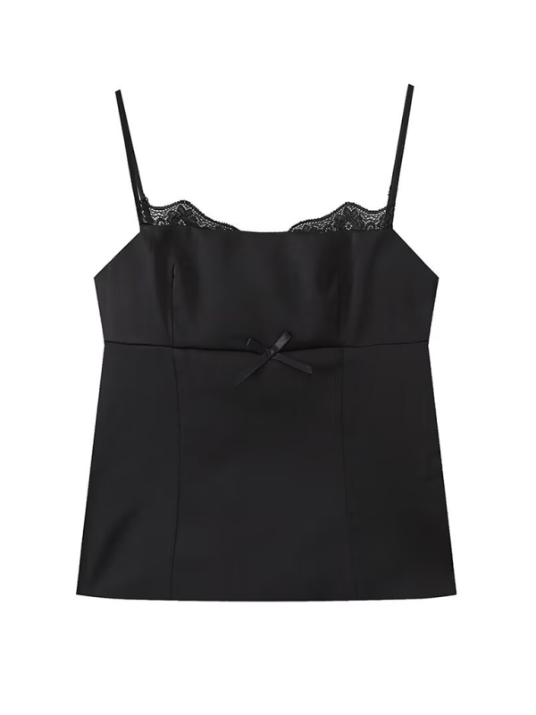 Women’s versatile slim fit satin camisole - Black / XS