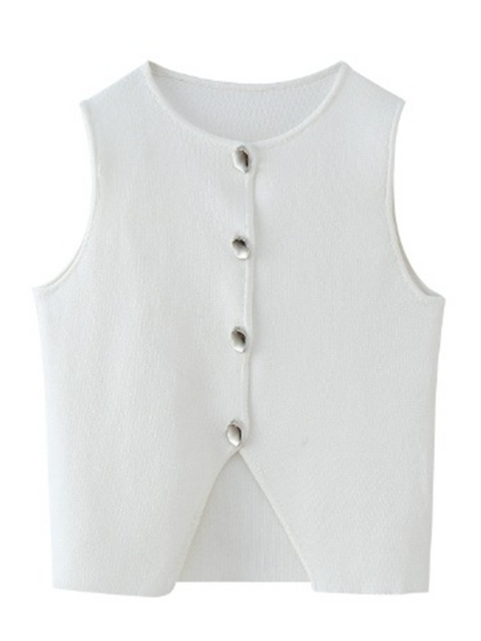 Women’s versatile slim fit short vest top - White / XS