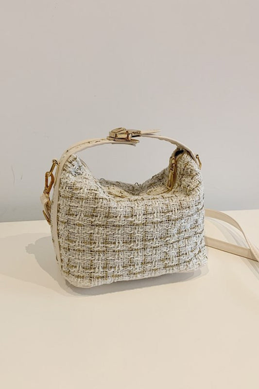 Woven Removable Strap Shoulder Bag - Ivory / One Size