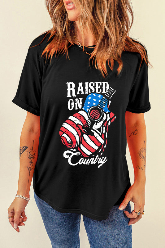 RAISED ON COUNTRY Round Neck T-Shirt