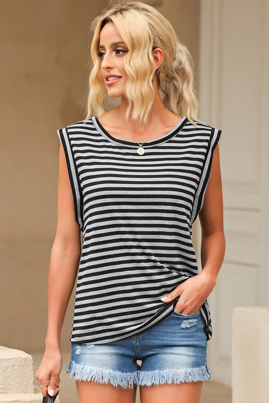 Striped Boat Neck Tank