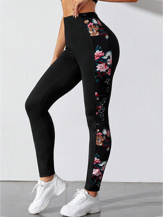 Floral Print Wide Waistband Pants Print on any thing USA/STOD clothes