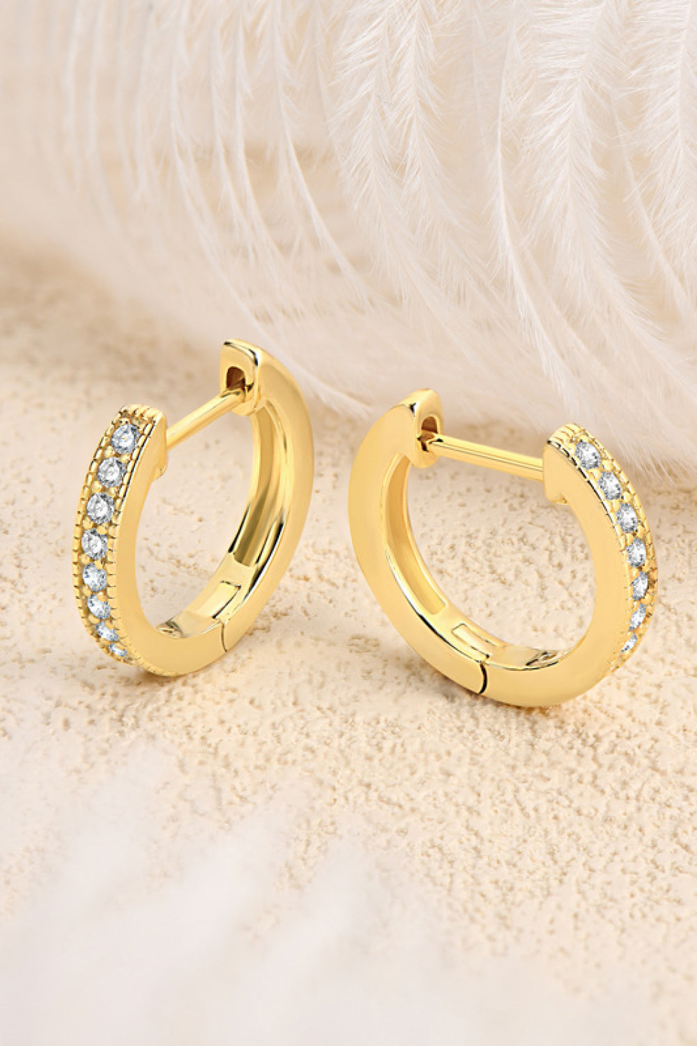 Inlaid Moissanite Hoop Earrings Print on any thing USA/STOD clothes