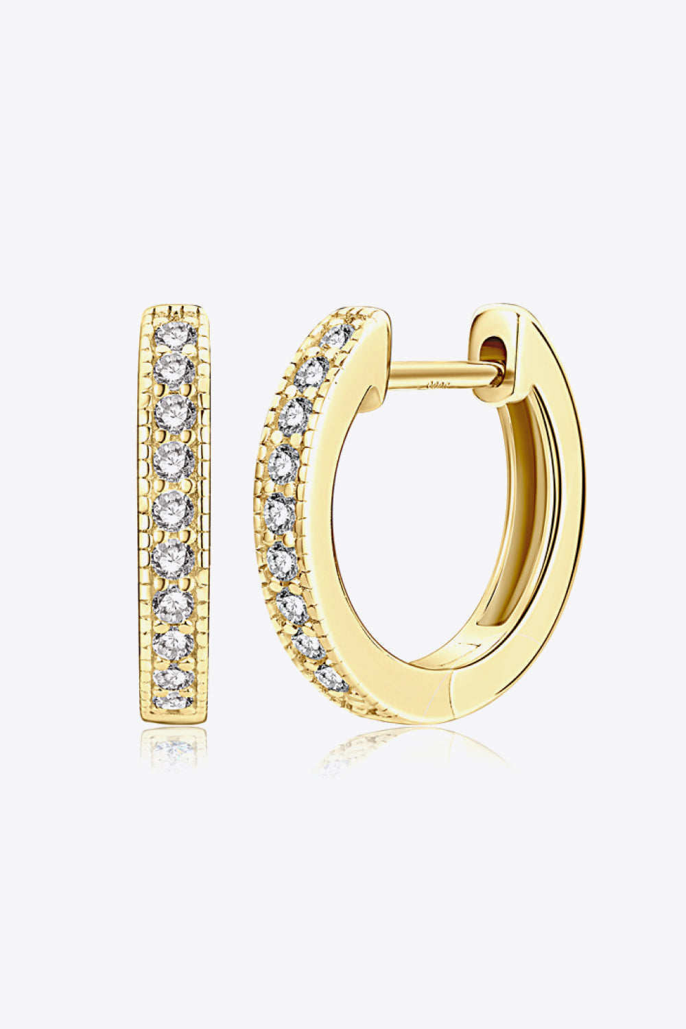 Inlaid Moissanite Hoop Earrings Print on any thing USA/STOD clothes