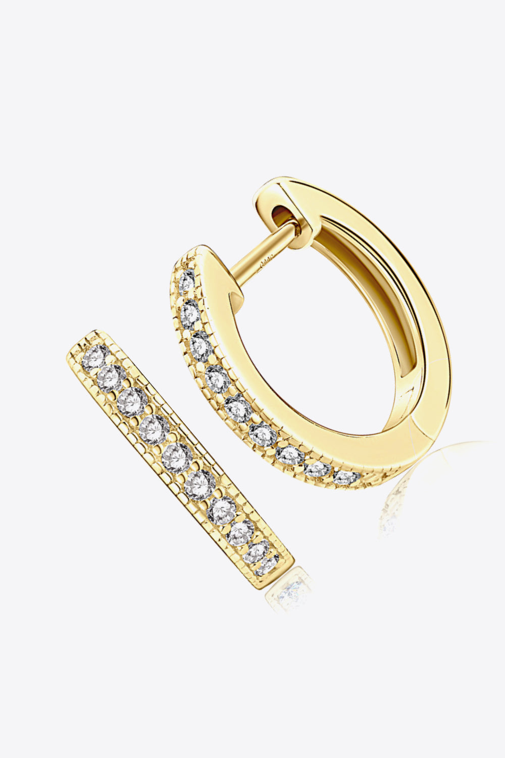 Inlaid Moissanite Hoop Earrings Print on any thing USA/STOD clothes