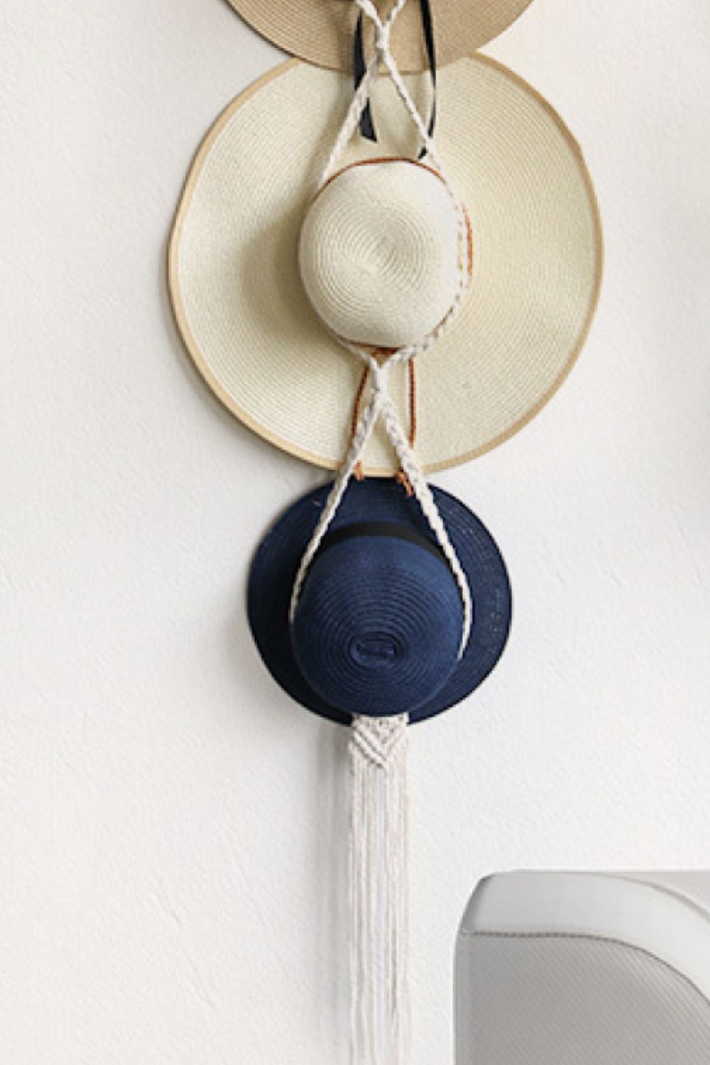 Macrame Triple Hat Hanger Print on any thing USA/STOD clothes