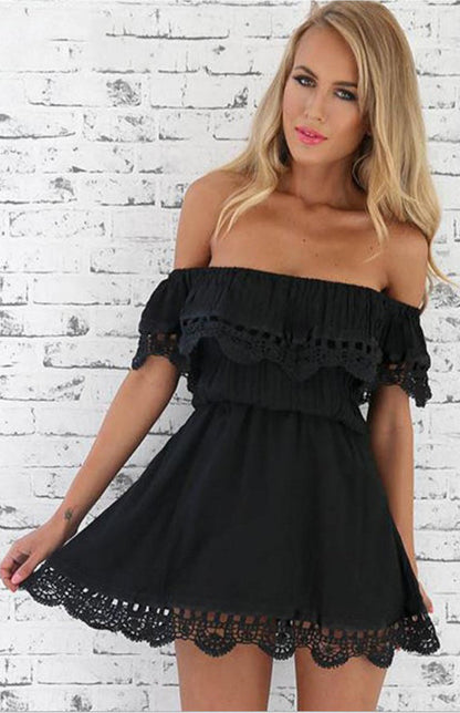 Women'S Casual Off The Shoulder Dress Print on any thing USA