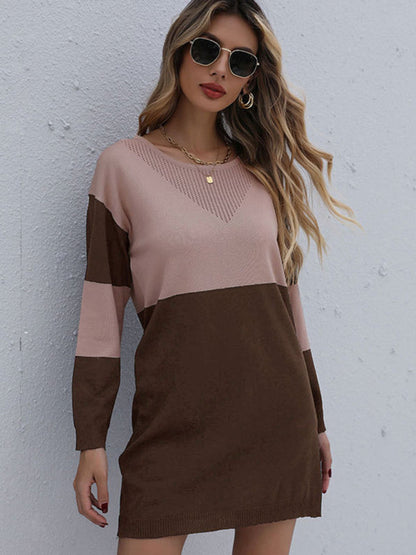 Women”s Long Sleeve Mini Shift Sweater Dress Print on any thing USA