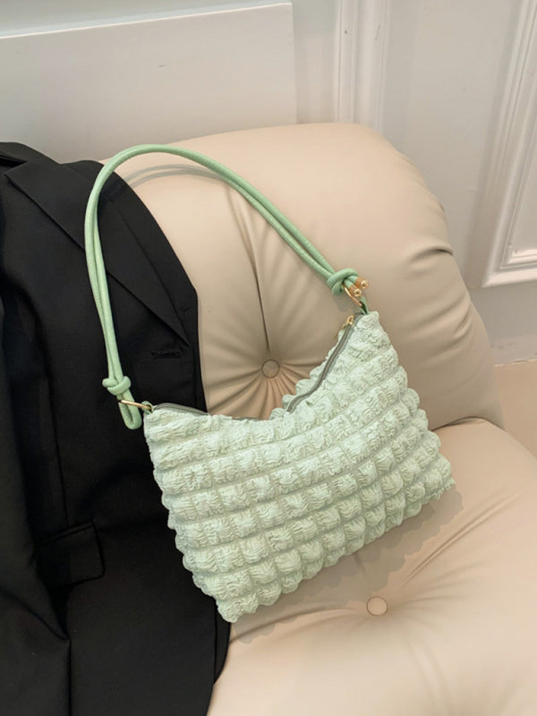 नया मुलायम चौकोर अंडरआर्म बैग साधारण ठोस रंग का हैंडबैग