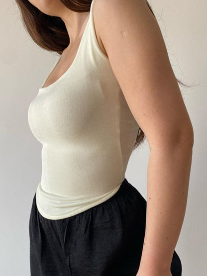 Women'S Solid Color Seamless Scoop Neck Camisole